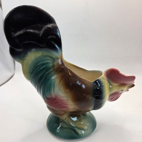 Vintage Royal Copley Rooster Planter Lot of 3 Mid Century Ceramic Pottery - Picture 4 of 16